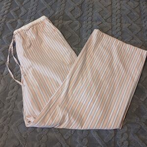 Threads Of Luxx Soft Pink and Cream Pin-Striped Pajama Pants